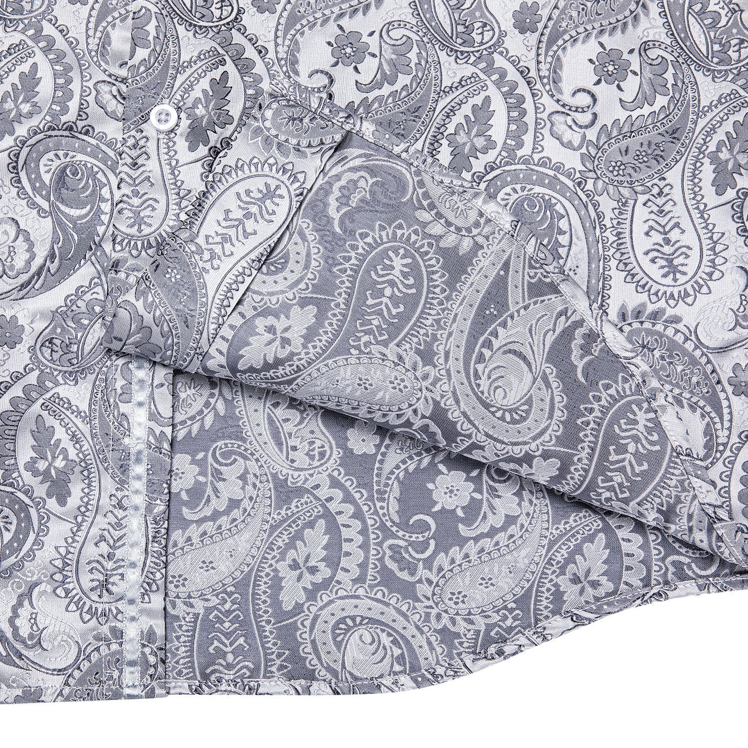 Silver Paisley Dress Shirt - GentCrest - View 6