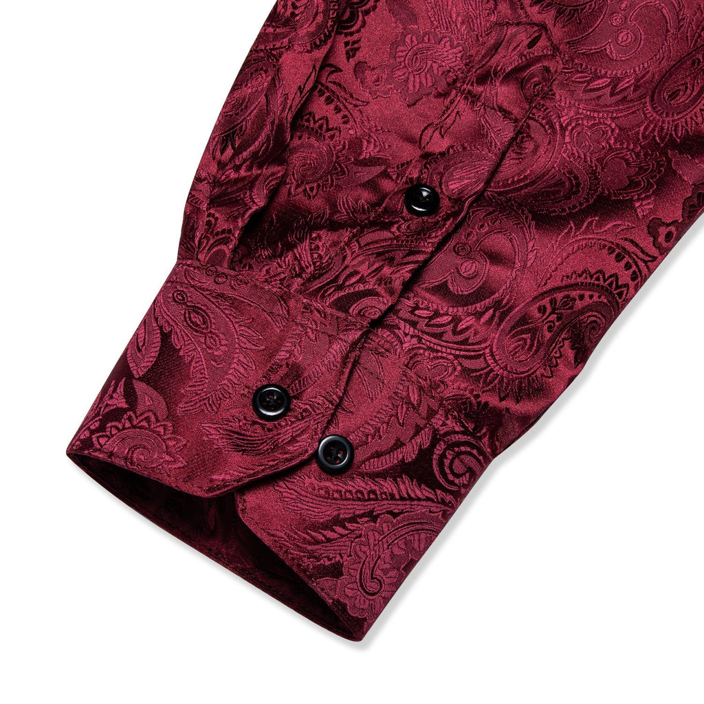 Red Paisley Dress Shirt - GentCrest - View 5