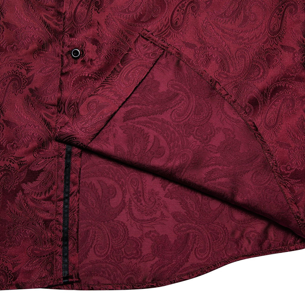 Red Paisley Dress Shirt - GentCrest - View 7