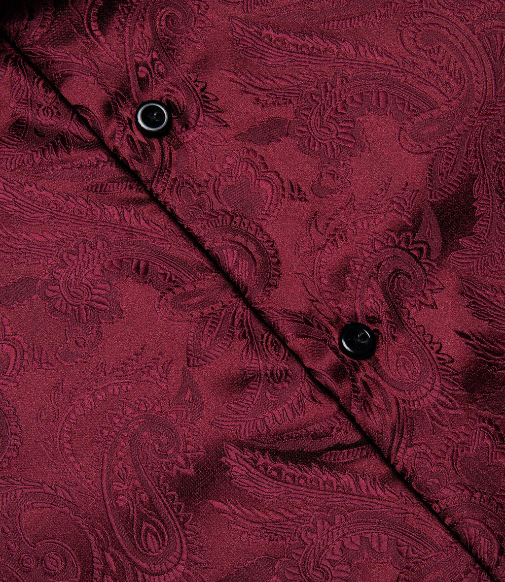 Red Paisley Dress Shirt - GentCrest - View 8