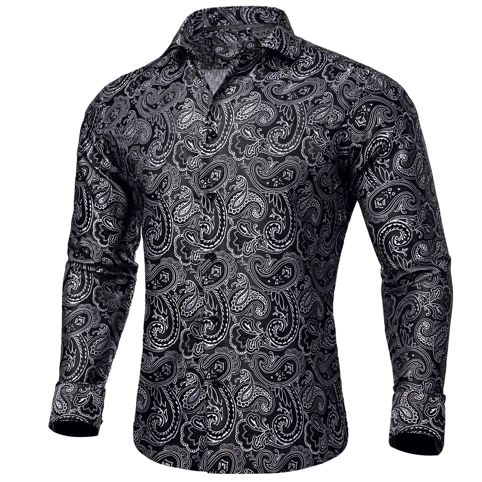 GentCrest Black Paisley Shirt - Image 1