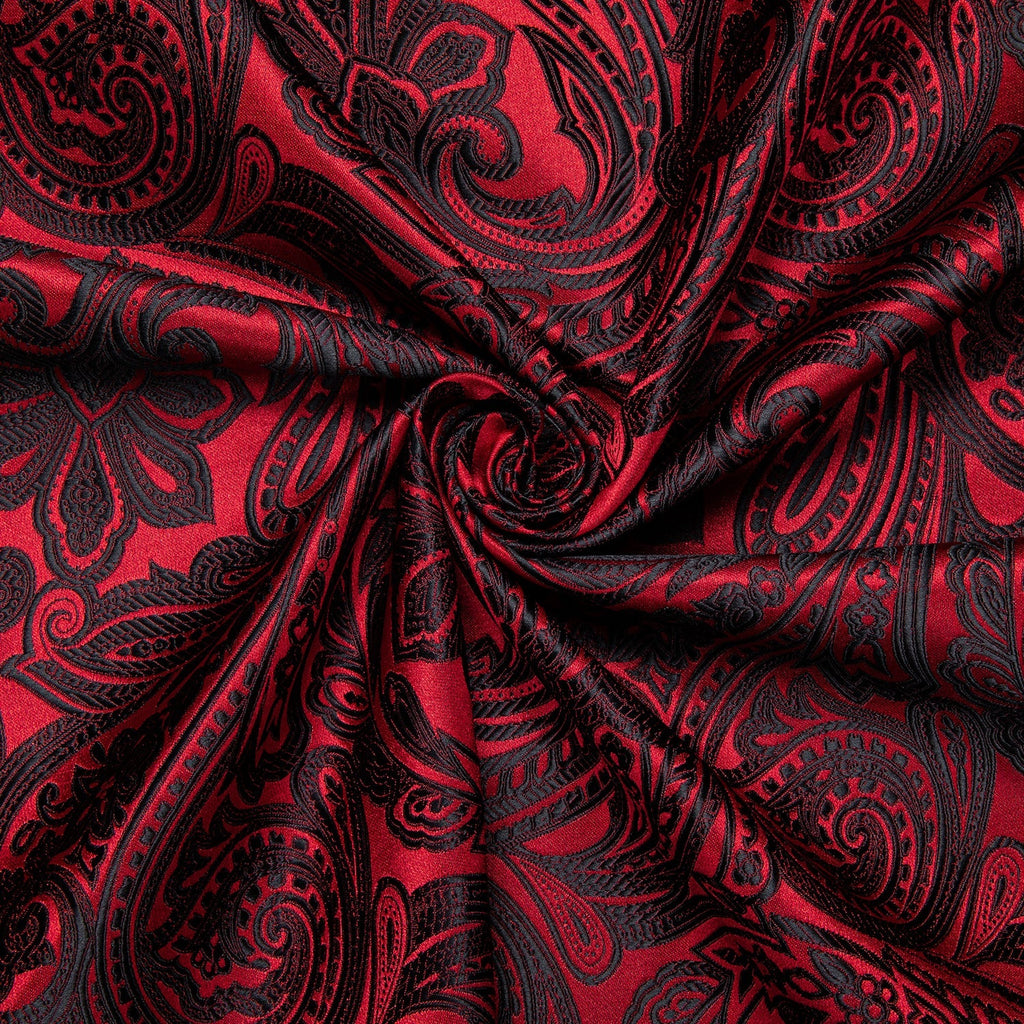 Dark Red Paisley Dress Shirt - GentCrest - View 4