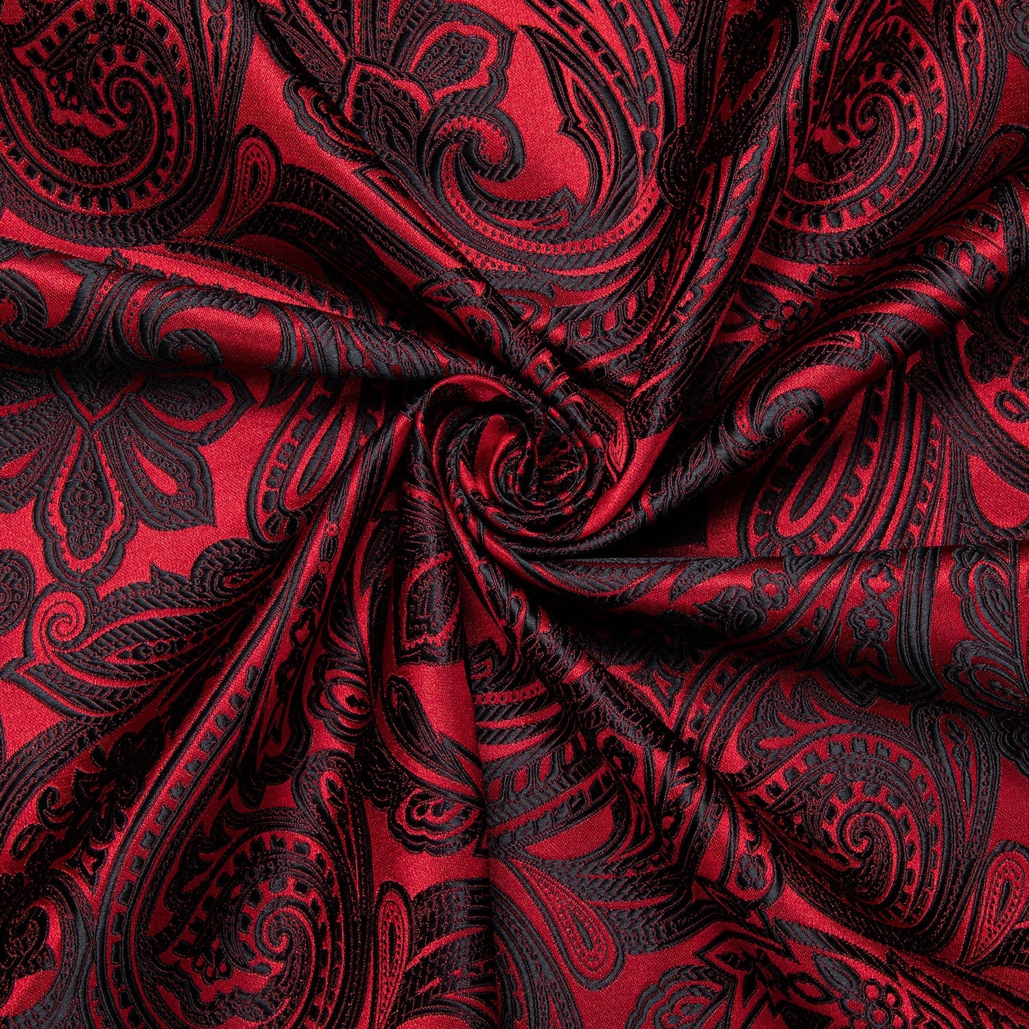 Dark Red Paisley Dress Shirt - GentCrest - View 4