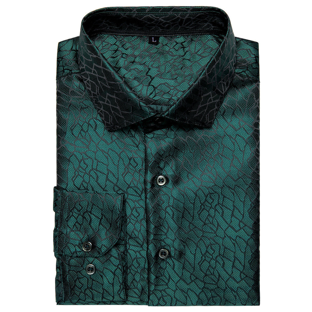 Forest Green Signature Long Sleeve Dress Shirt - GentCrest - View 3