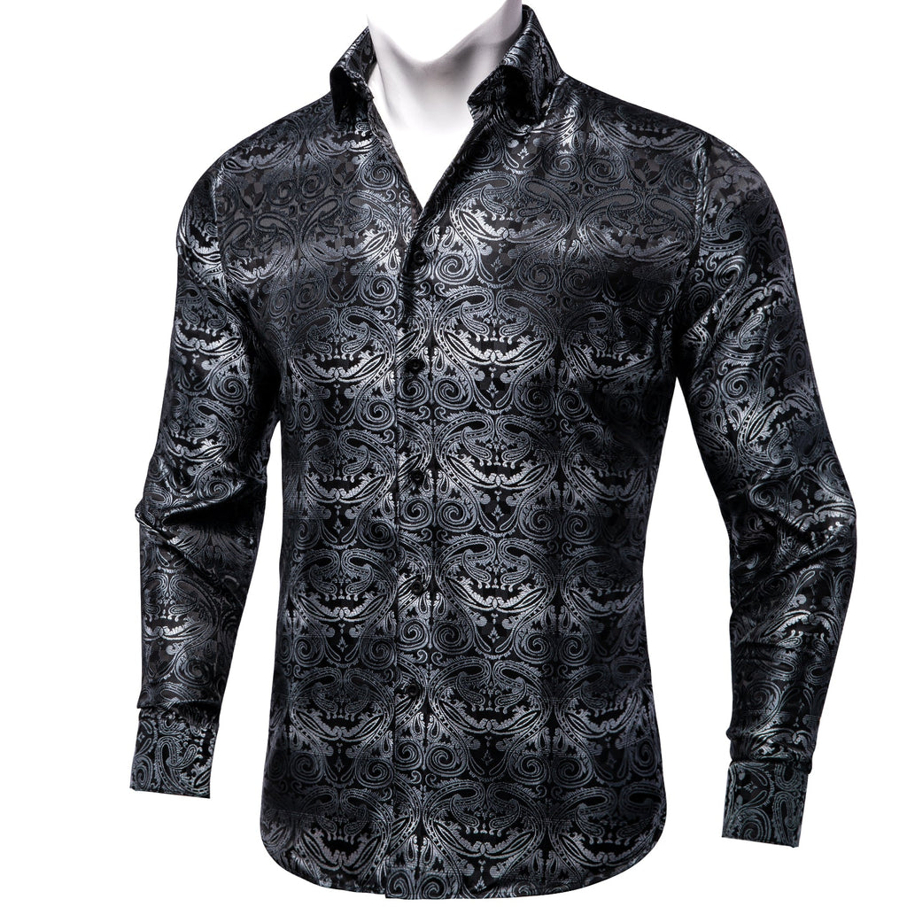 GentCrest Black Paisley Shirt - Image 1