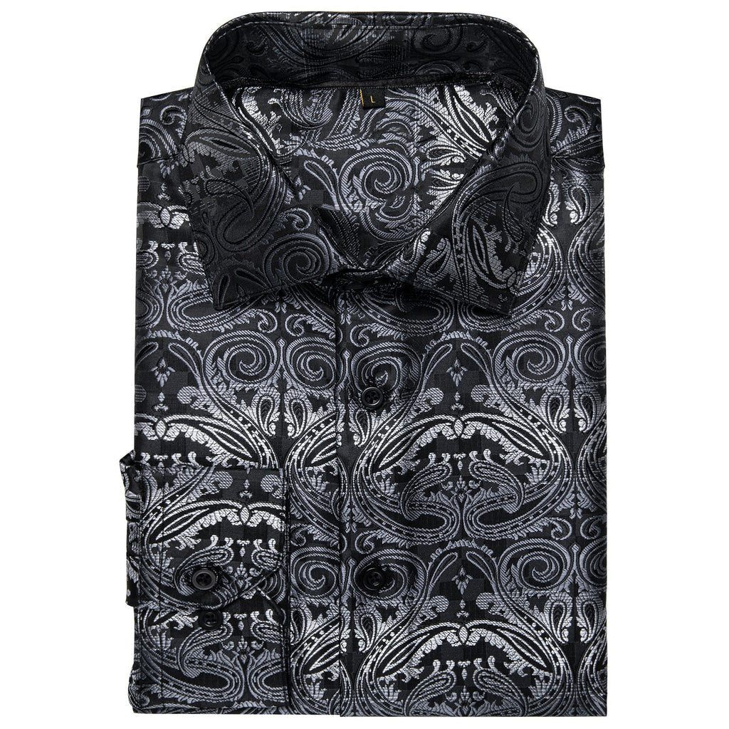 GentCrest Black Paisley Shirt - Image 4