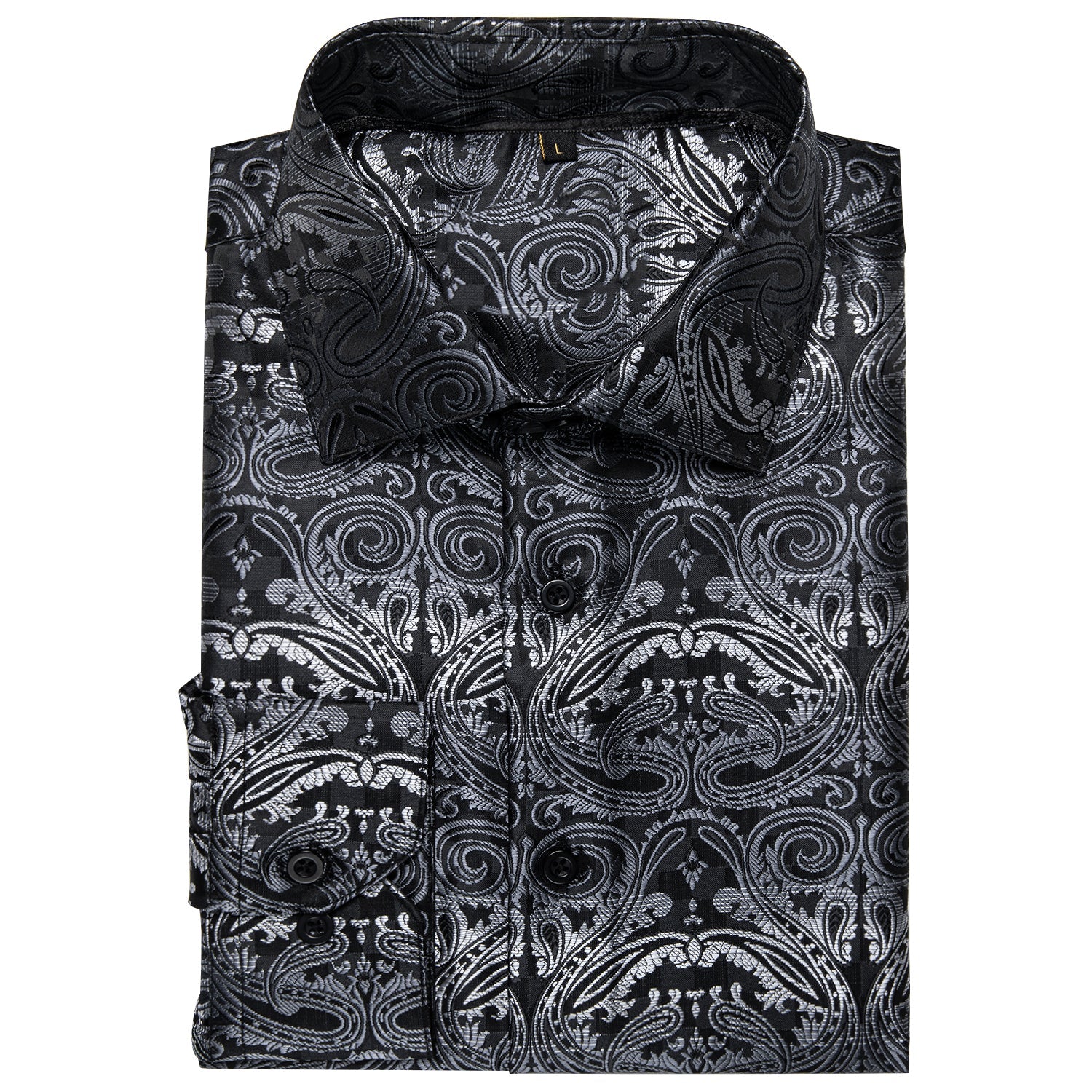 GentCrest Black Paisley Shirt - Image 4