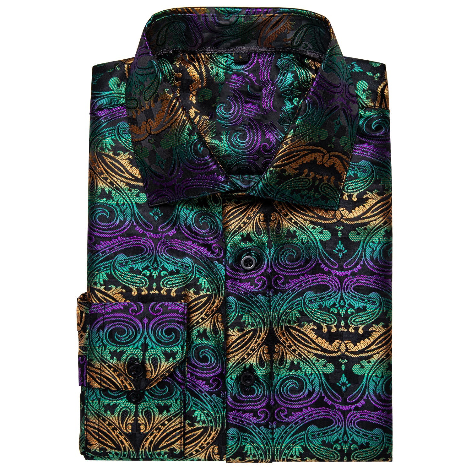 GentCrest Black Floral Shirt - Image 4