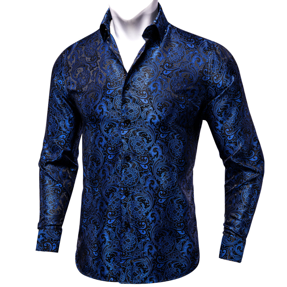Black and Blue Floral Dress Shirt - GentCrest