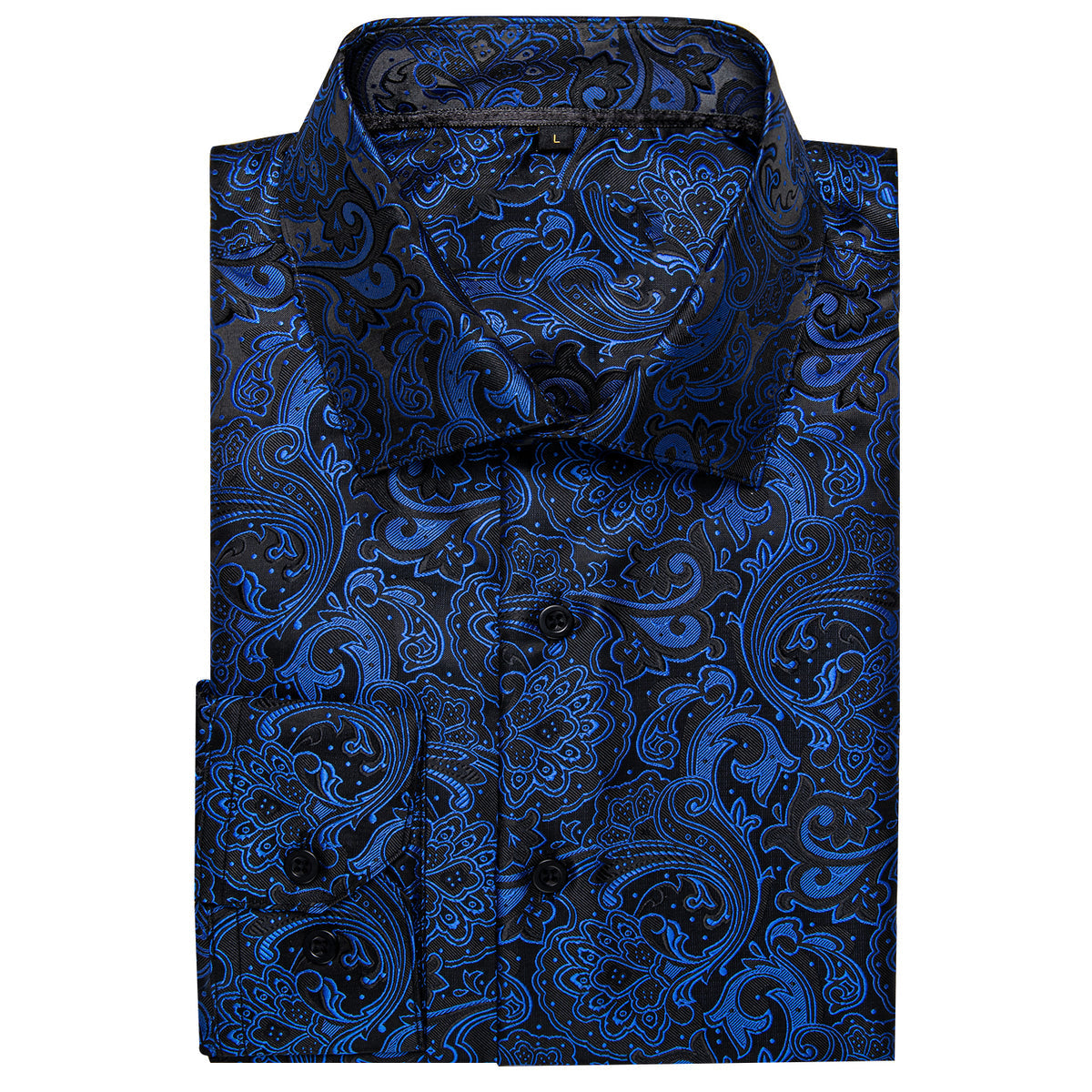 Black and Blue Floral Dress Shirt - GentCrest - View 3