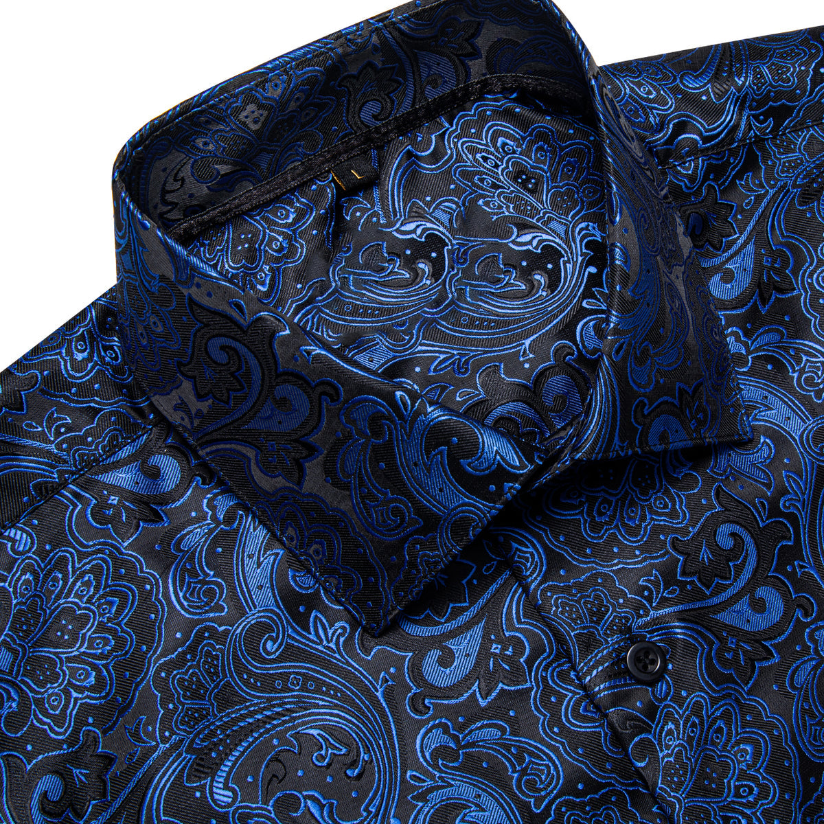 Black and Blue Floral Dress Shirt - GentCrest - View 2