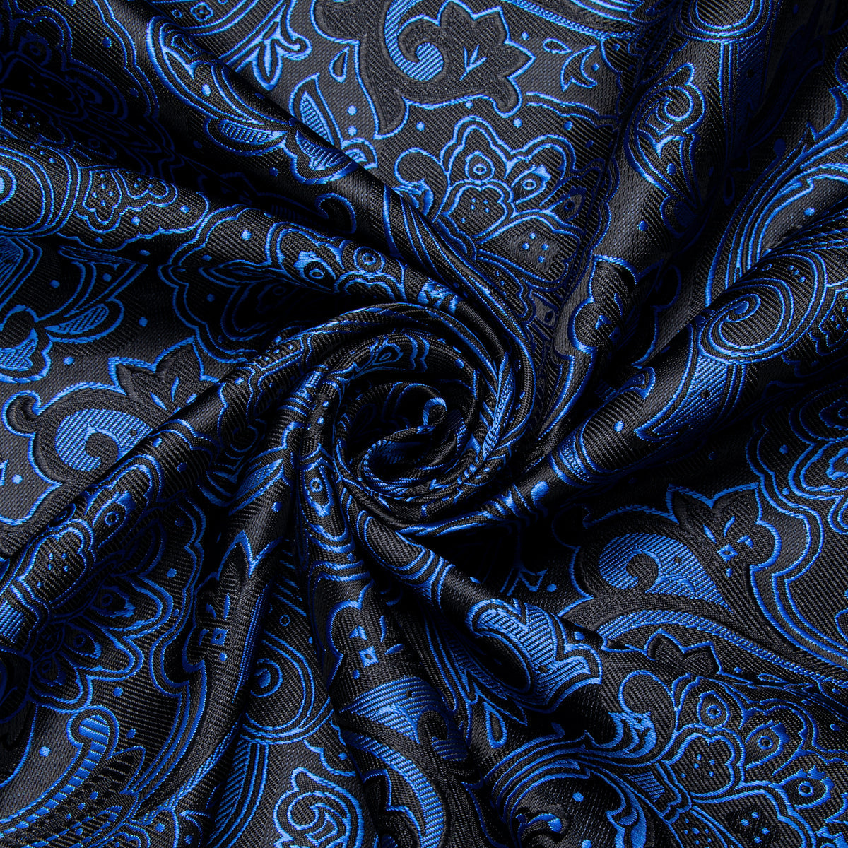 Black and Blue Floral Dress Shirt - GentCrest - View 4