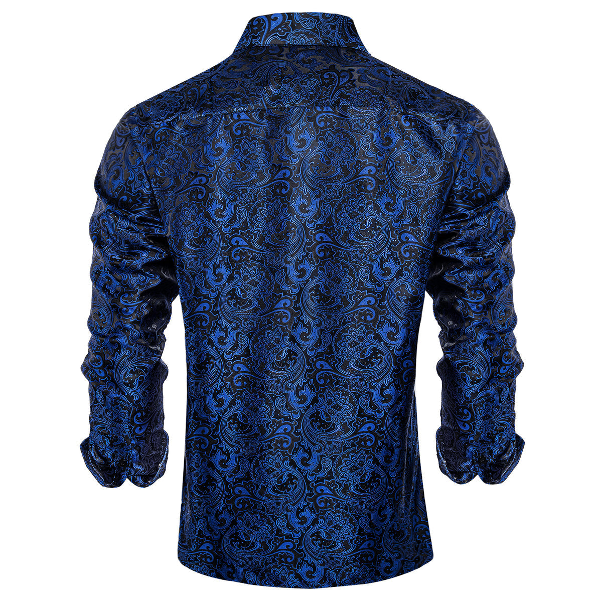 Black and Blue Floral Dress Shirt - GentCrest - View 5