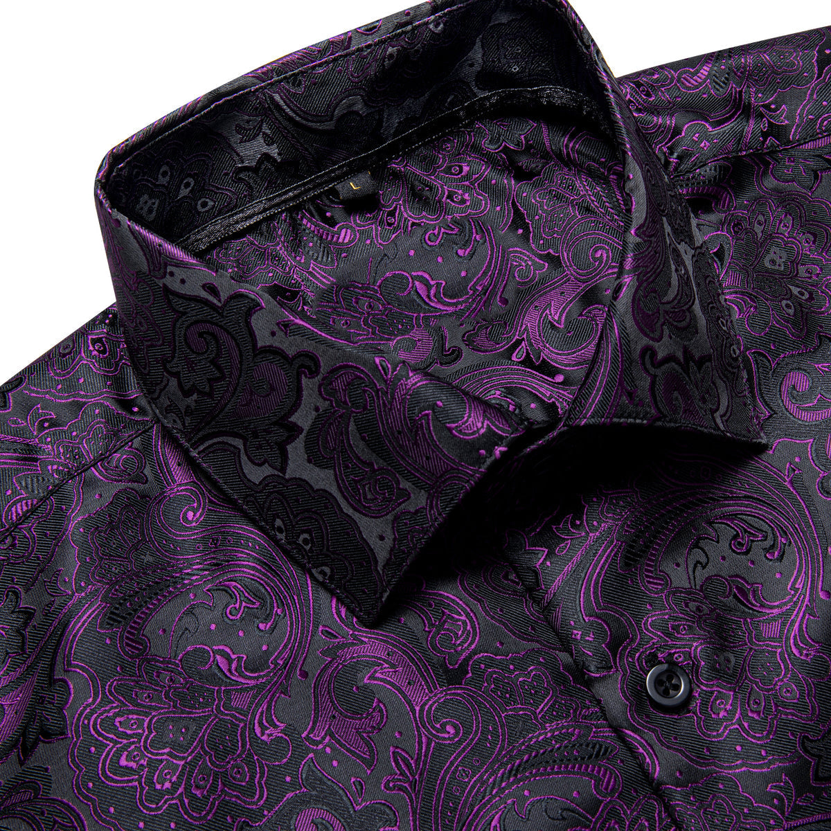 Dark Purple Floral Dress Shirt - GentCrest - View 2