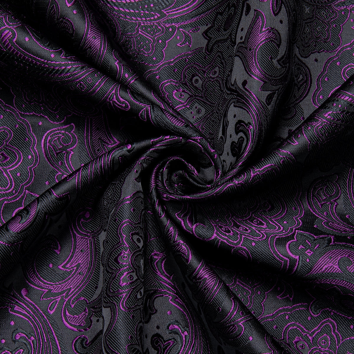 Dark Purple Floral Dress Shirt - GentCrest - View 5