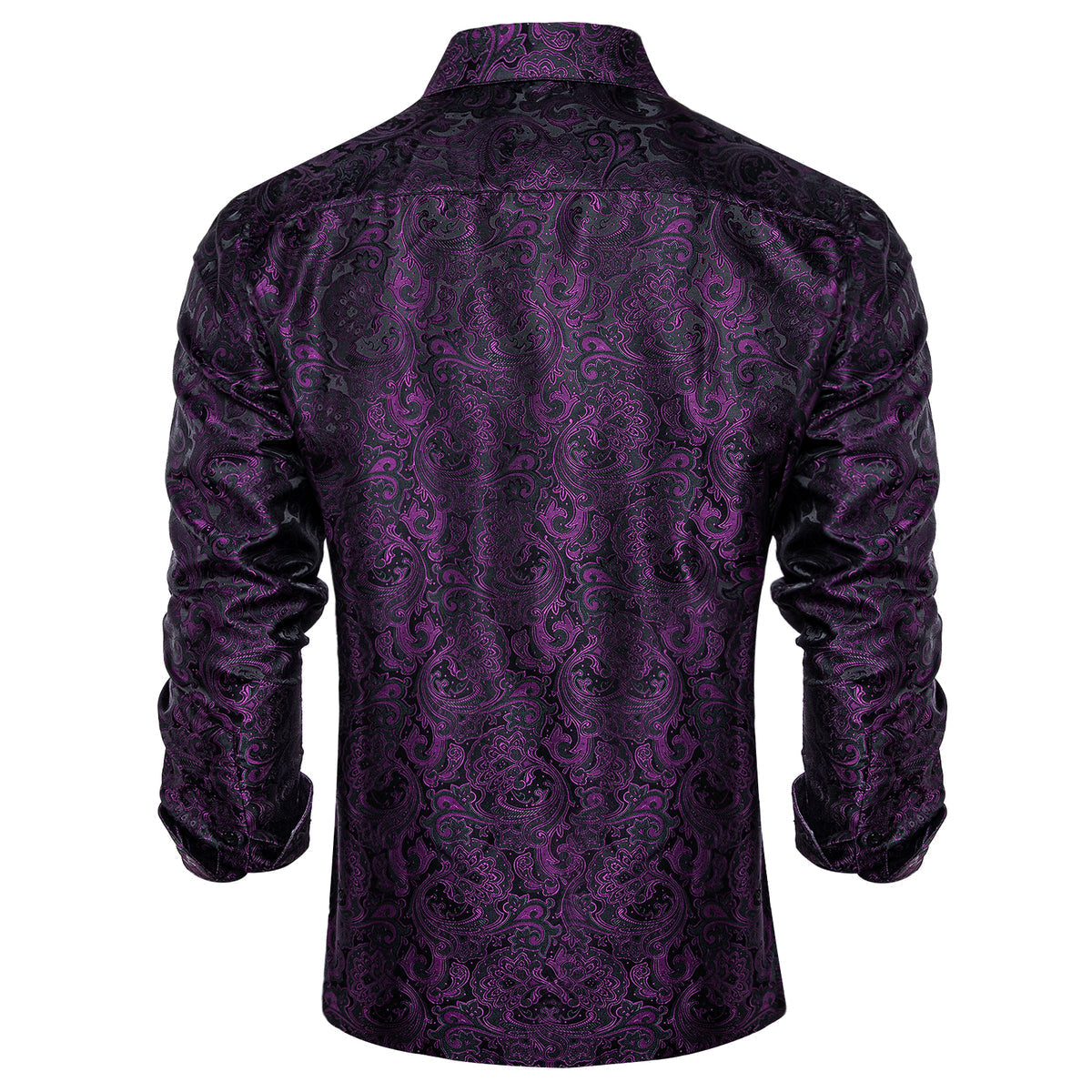Dark Purple Floral Dress Shirt - GentCrest - View 3