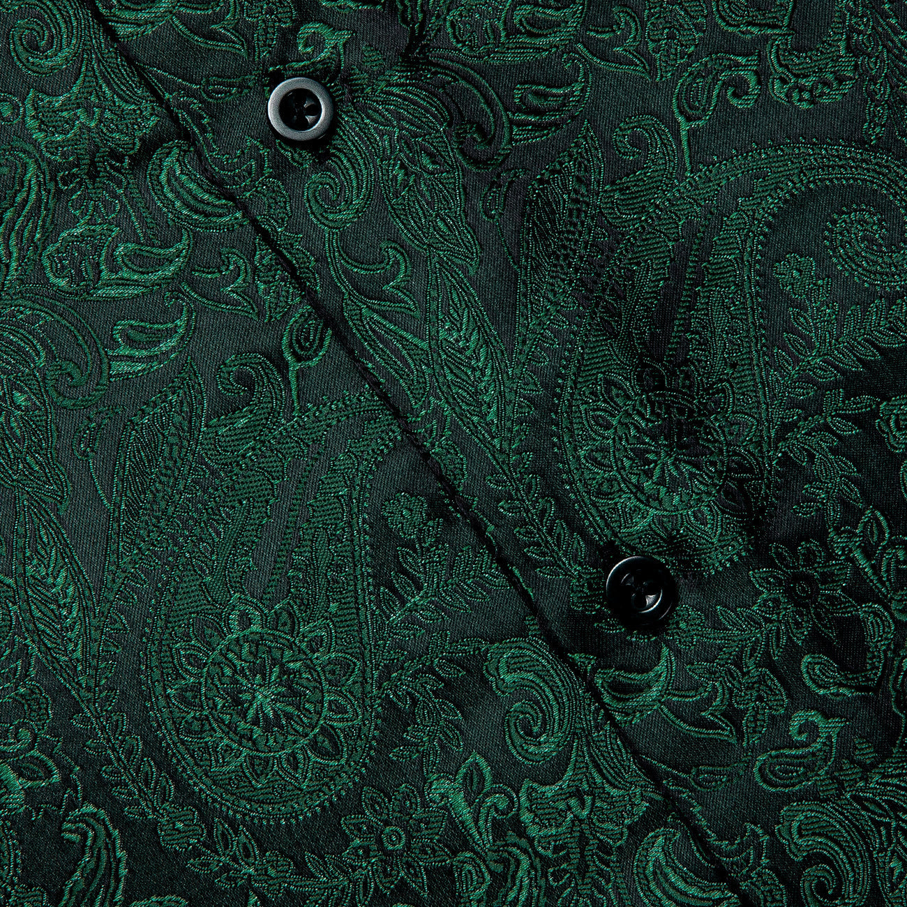 Dark Green Paisley Dress Shirt - GentCrest - View 7