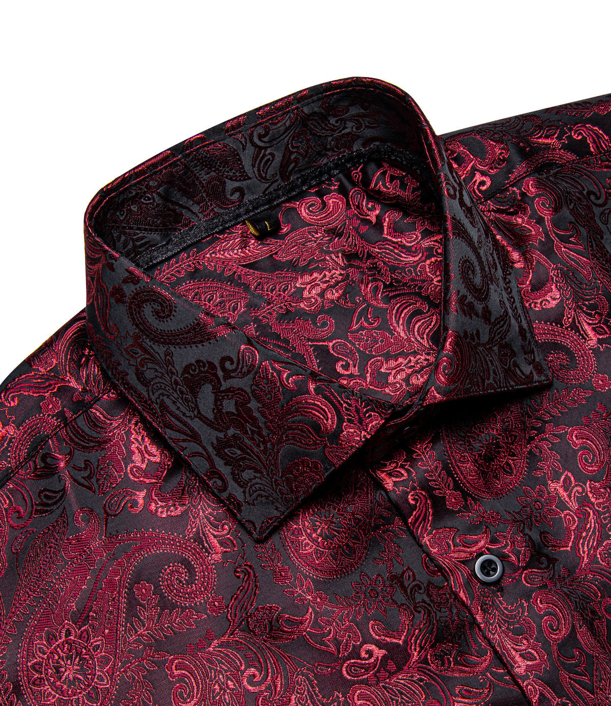 Dark Red Paisley Dress Shirt - GentCrest - View 2