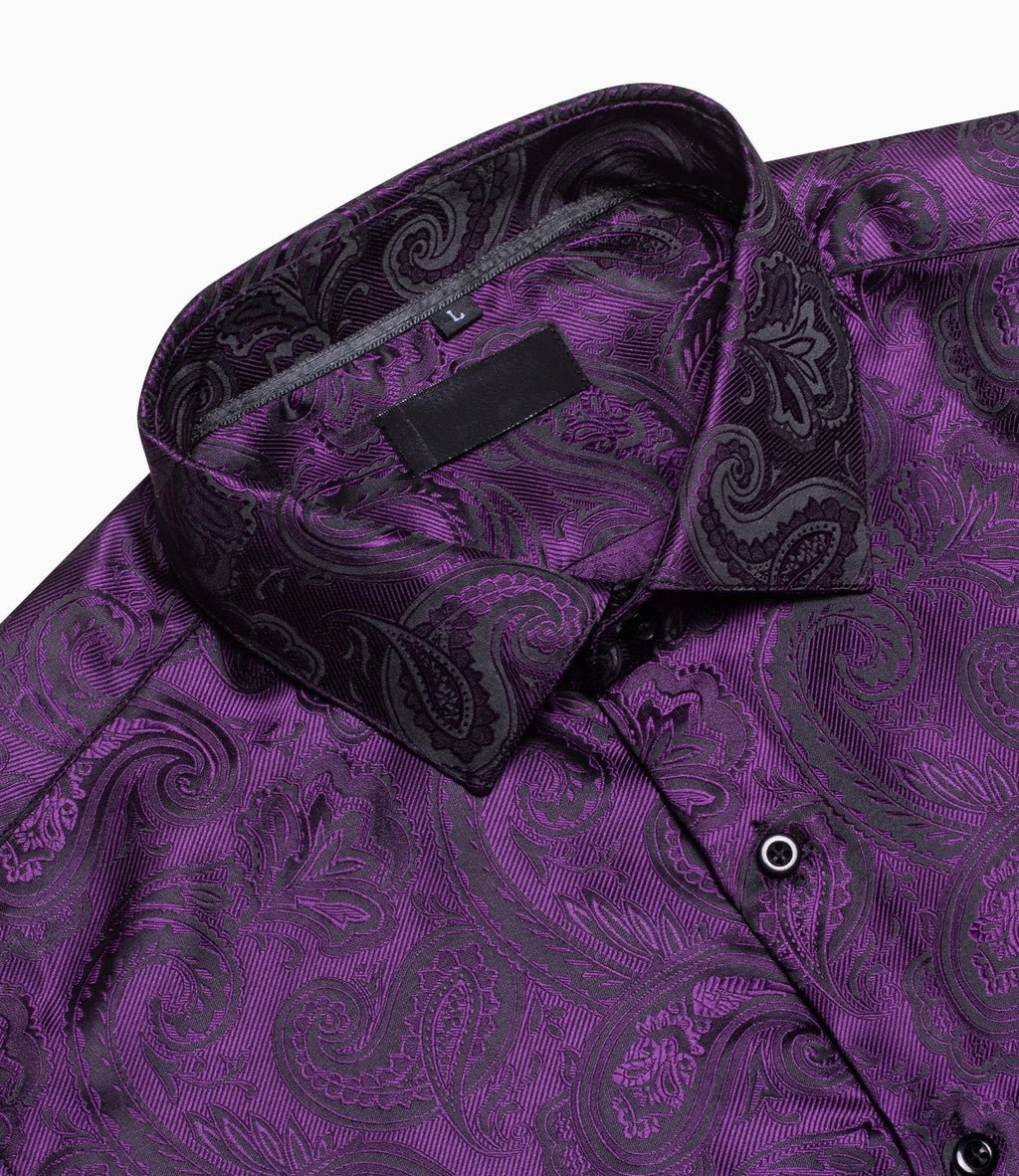 GentCrest Purple Paisley Shirt - Image 3