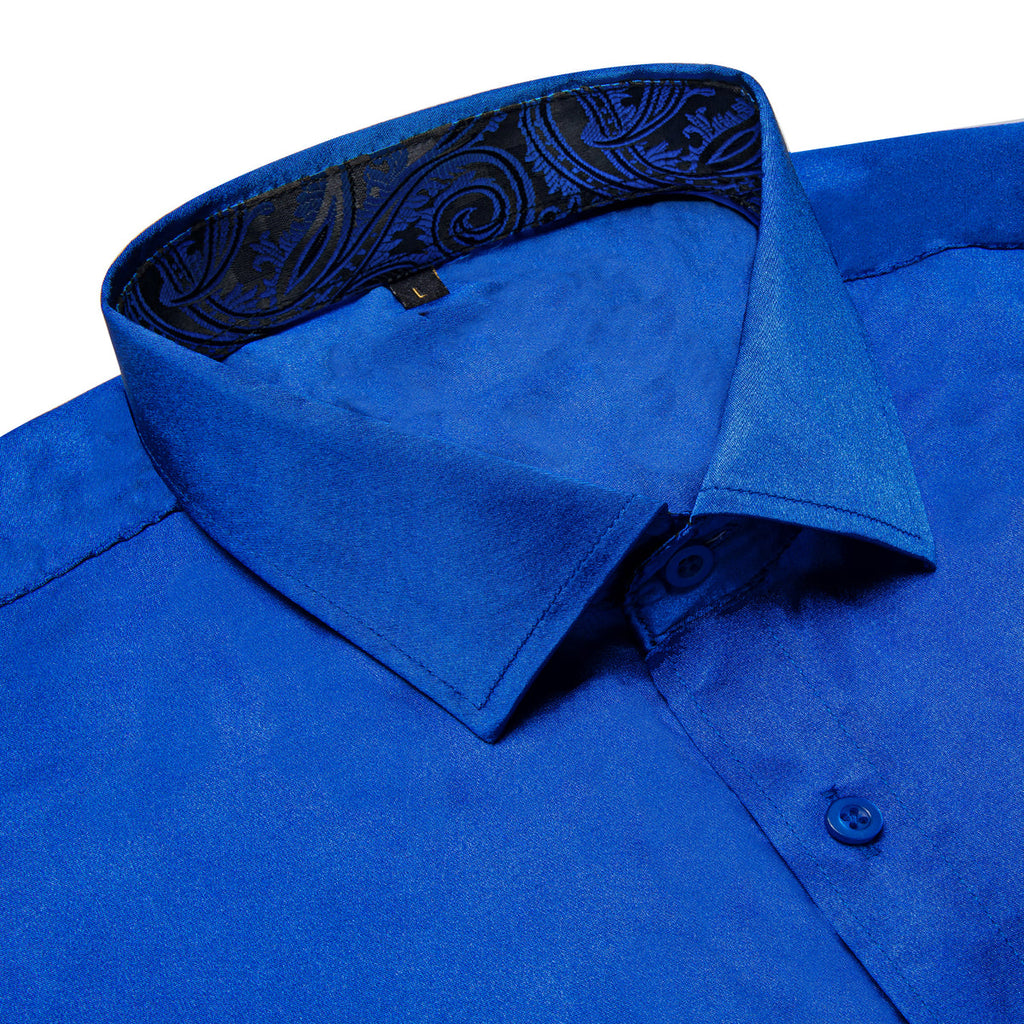 Royal Blue With Paisley Accent Dress Shirt - GentCrest - View 2