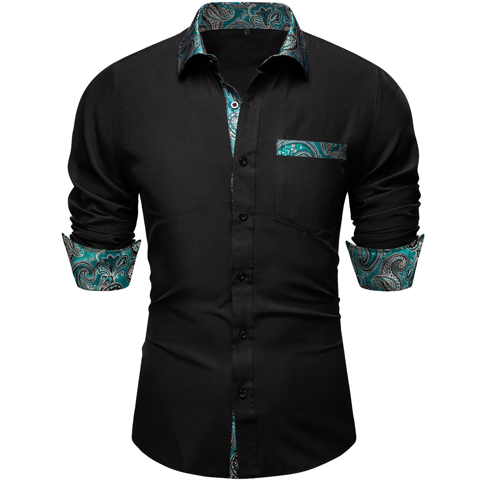 GentCrest Black Paisley Shirt - Image 3