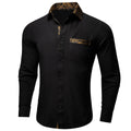 Black With Gold Paisley Accent Dress Shirt - GentCrest