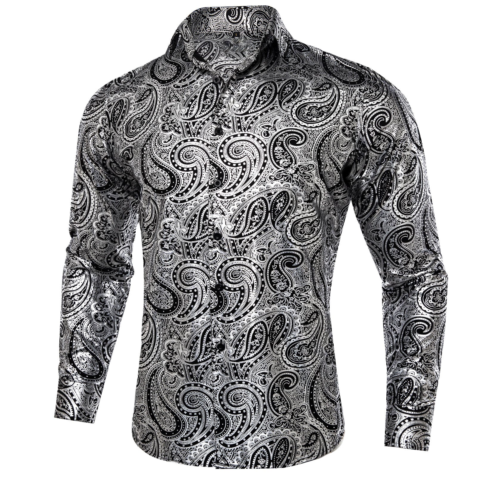 GentCrest Black Paisley Shirt - Image 1