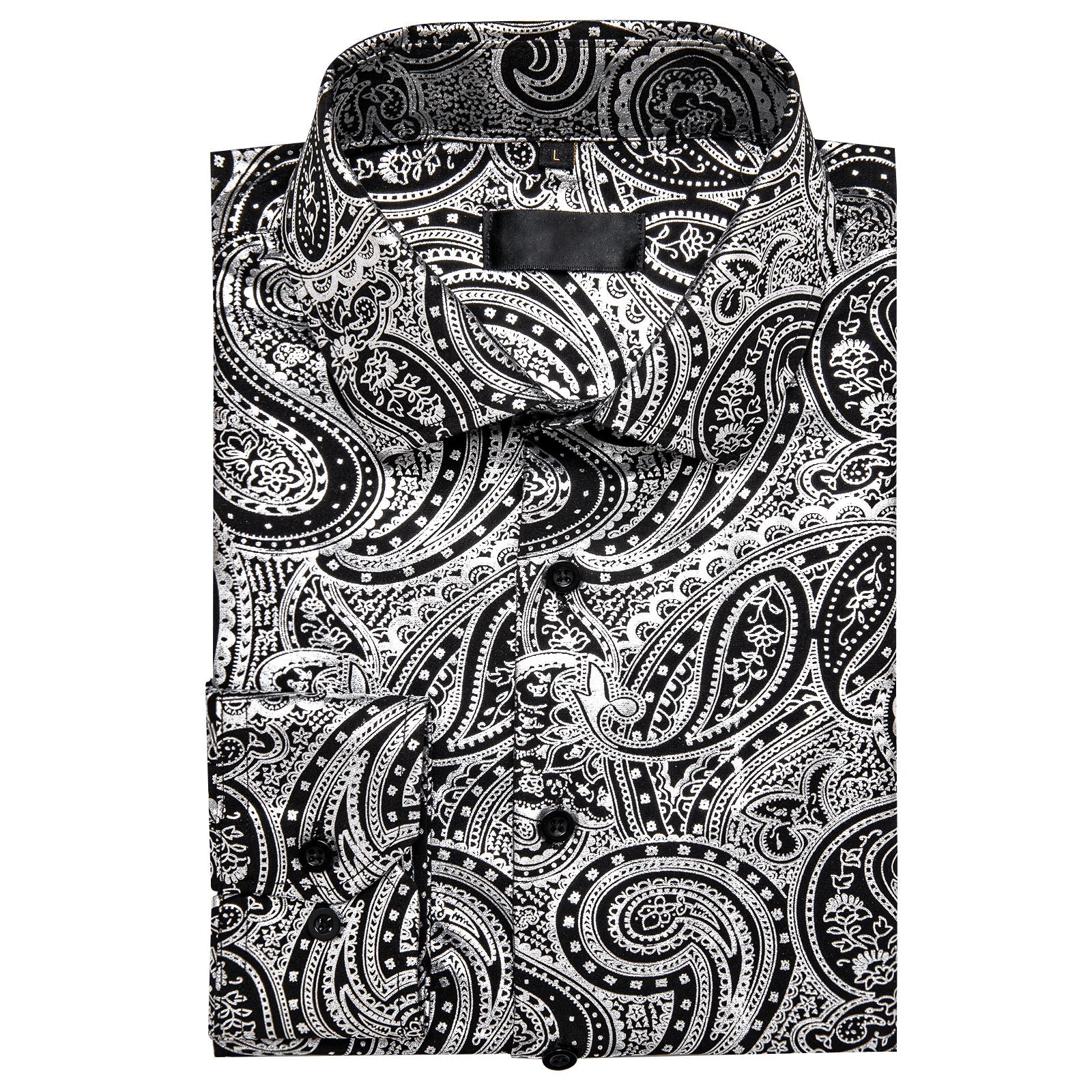 GentCrest Black Paisley Shirt - Image 3