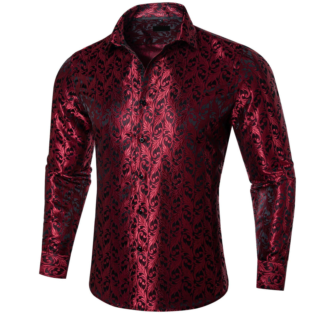 GentCrest Burgundy Floral Shirt - Image 1