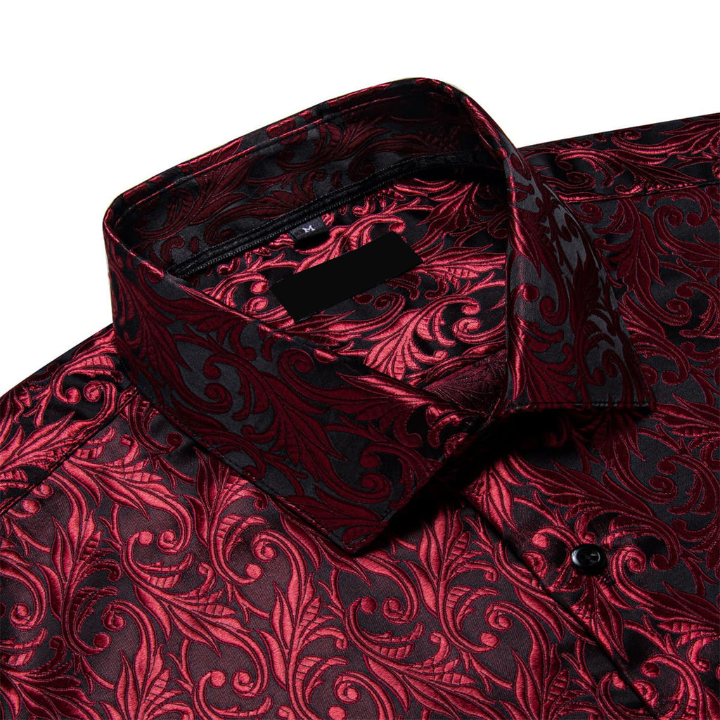 GentCrest Burgundy Floral Shirt - Image 3
