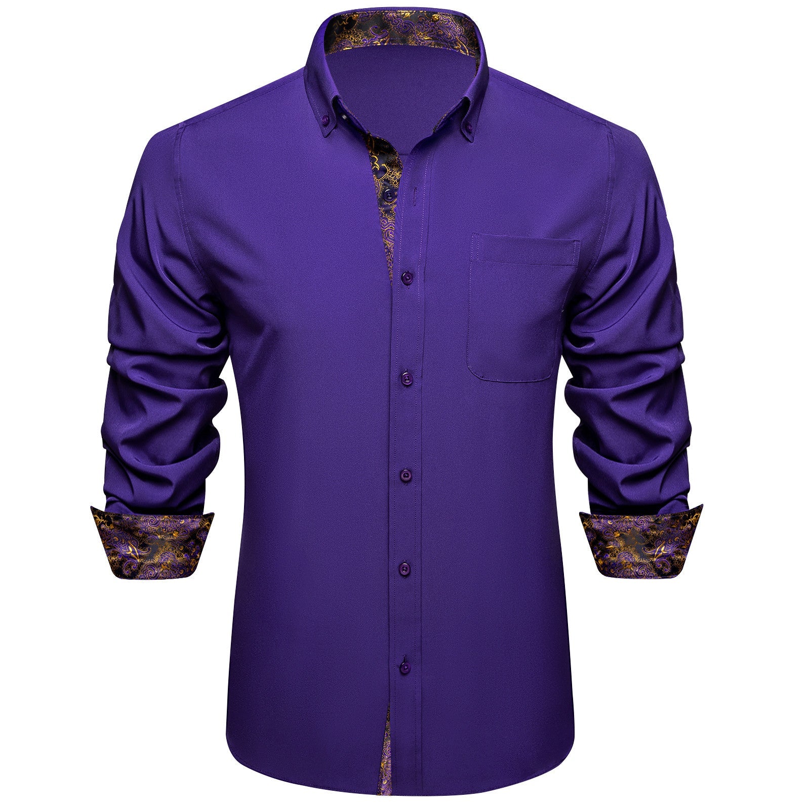 GentCrest Purple Paisley Shirt - Image 1