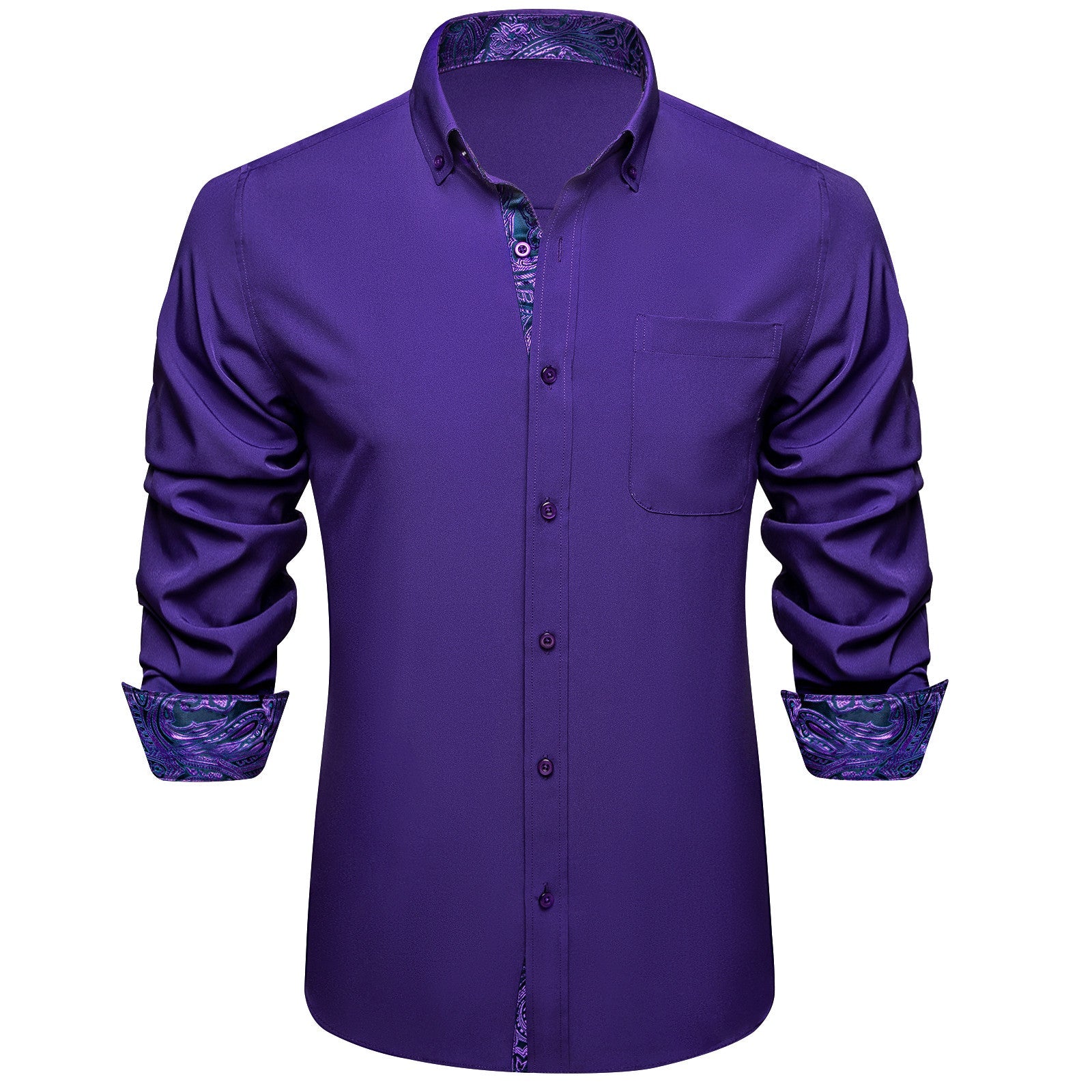 GentCrest Purple Paisley Shirt - Image 1