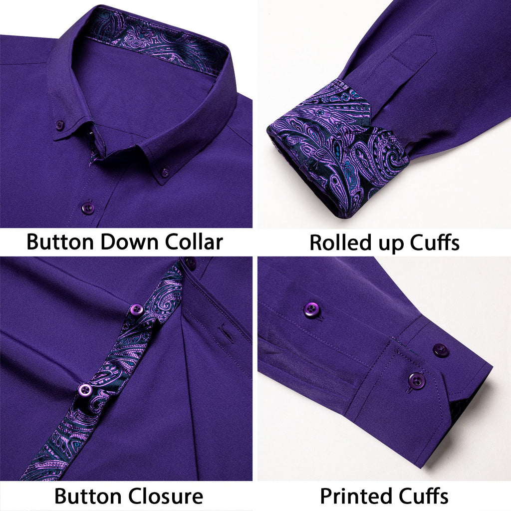 GentCrest Purple Paisley Shirt - Image 3