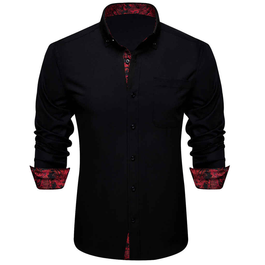 GentCrest Black Solid Shirt - Image 1