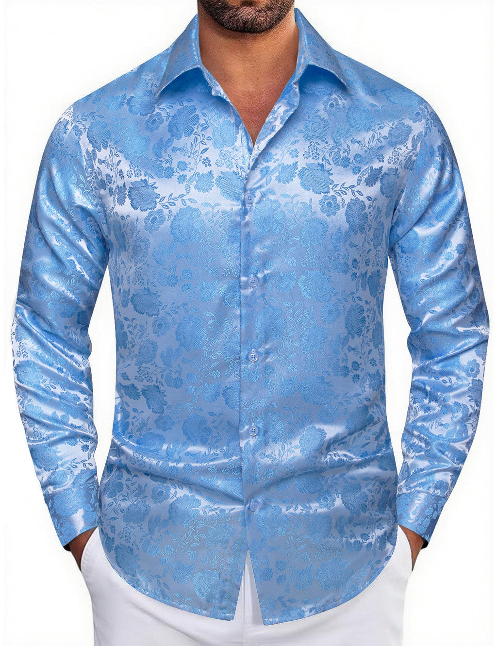 GentCrest Blue Floral Shirt - Image 2
