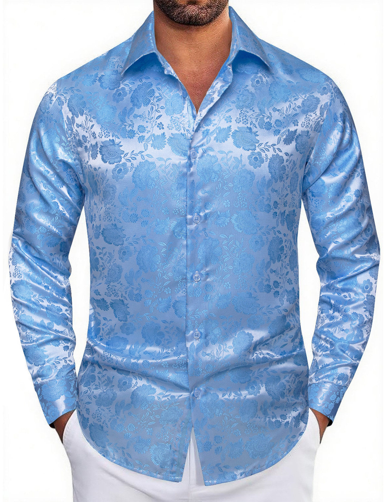 GentCrest Blue Floral Shirt - Image 2