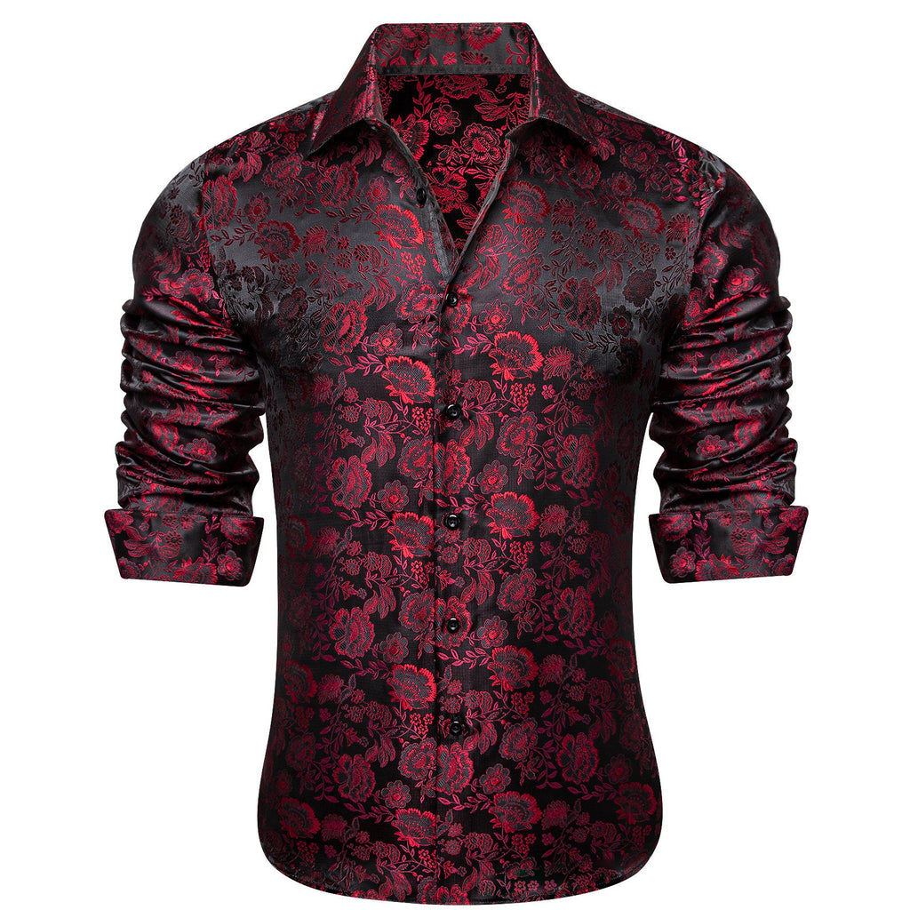 GentCrest Burgundy Floral Shirt - Image 1