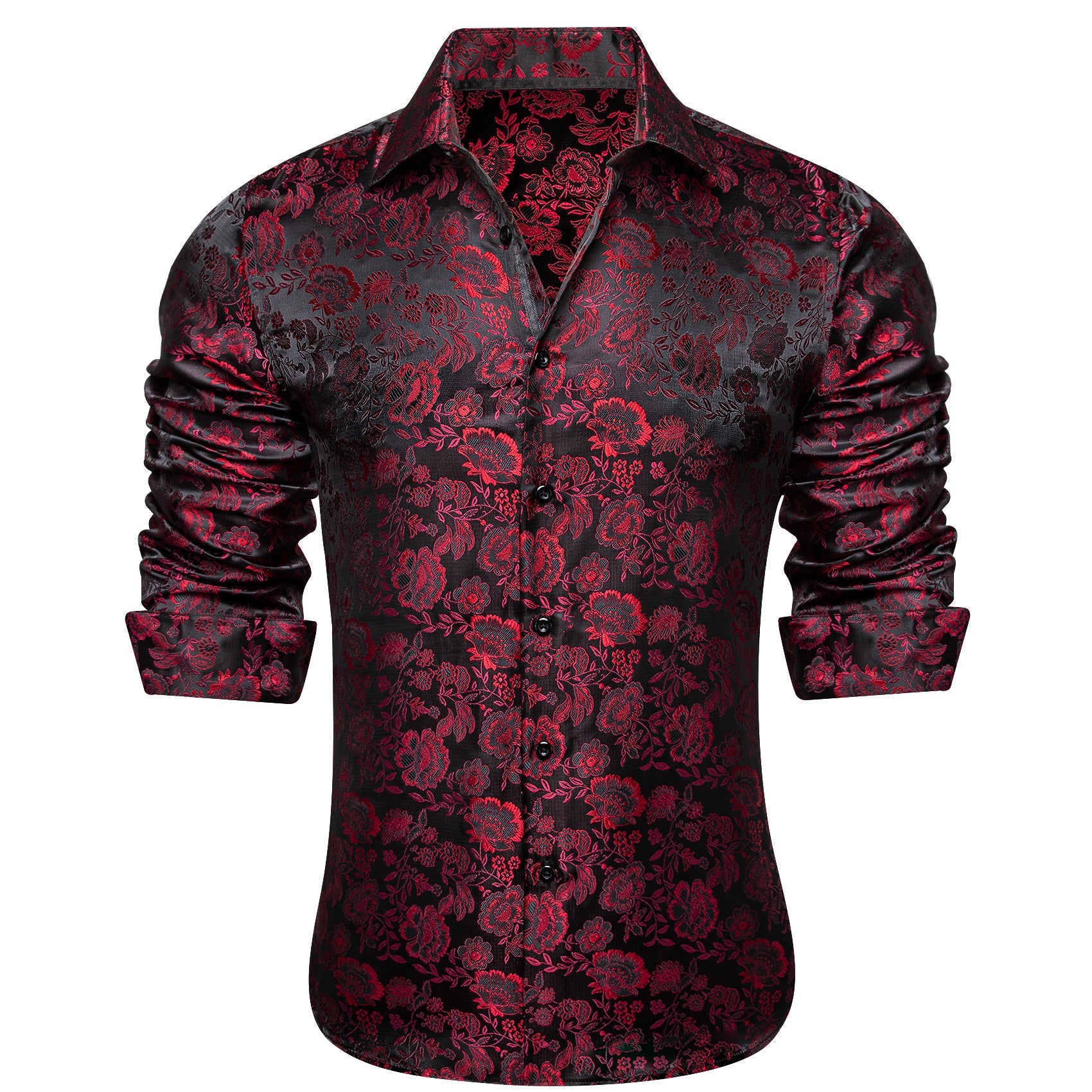 GentCrest Burgundy Floral Shirt - Image 1