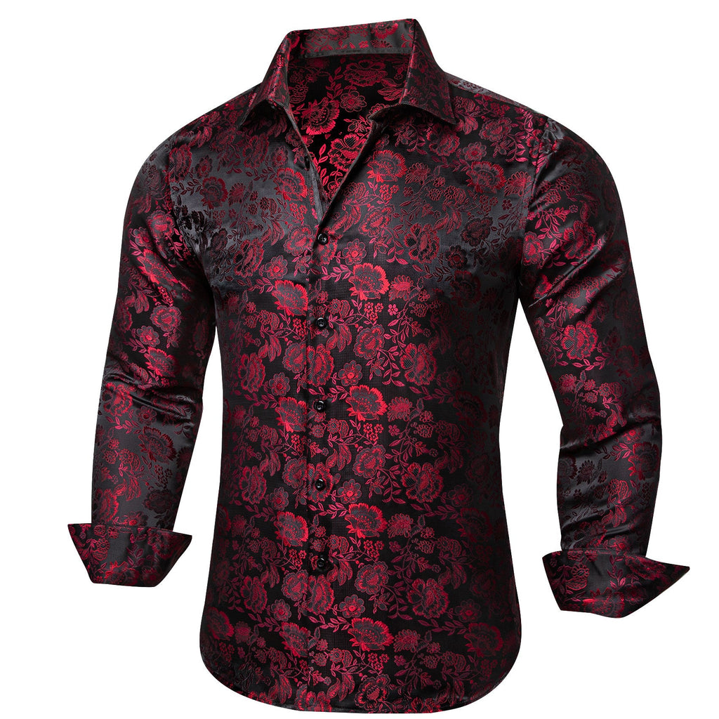 GentCrest Burgundy Floral Shirt - Image 3