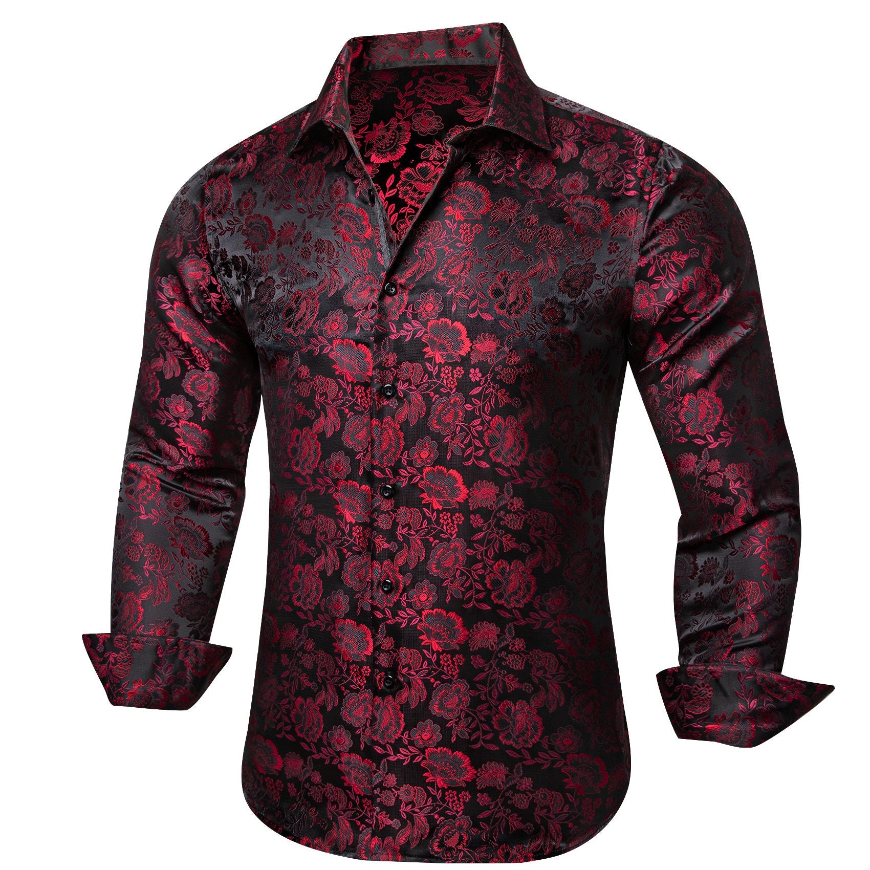 GentCrest Burgundy Floral Shirt - Image 3