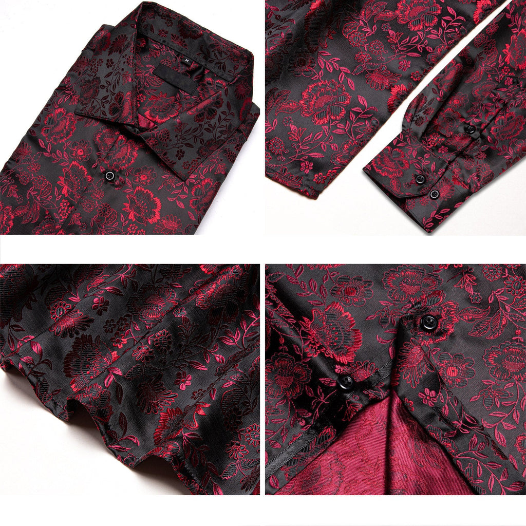 GentCrest Burgundy Floral Shirt - Image 5