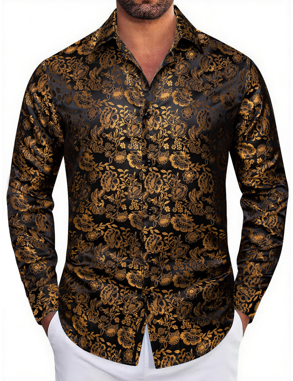 GentCrest Gold Floral Shirt - Image 2