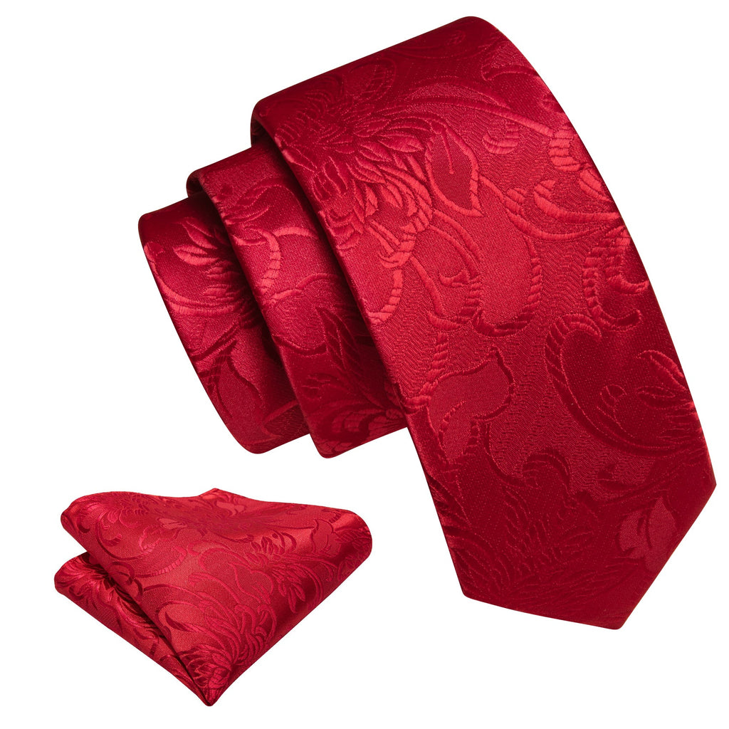 GentCrest Red Floral Tie Hanky Cufflinks Set - Image 3
