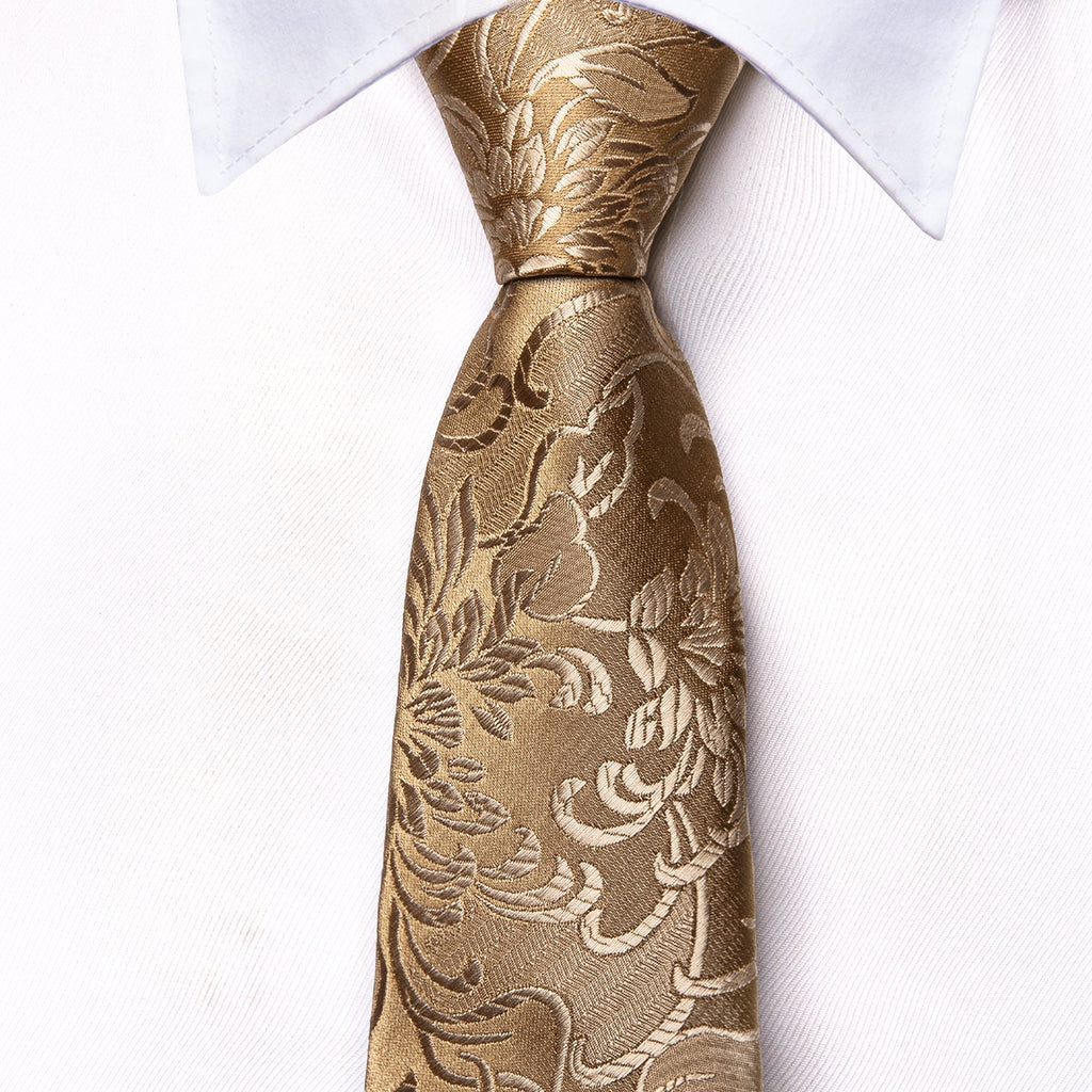 GentCrest Gold Floral Tie Hanky Cufflinks Set - Image 7