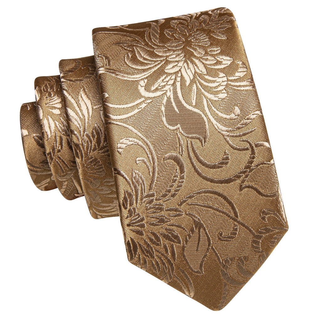 GentCrest Gold Floral Tie Hanky Cufflinks Set - Image 8