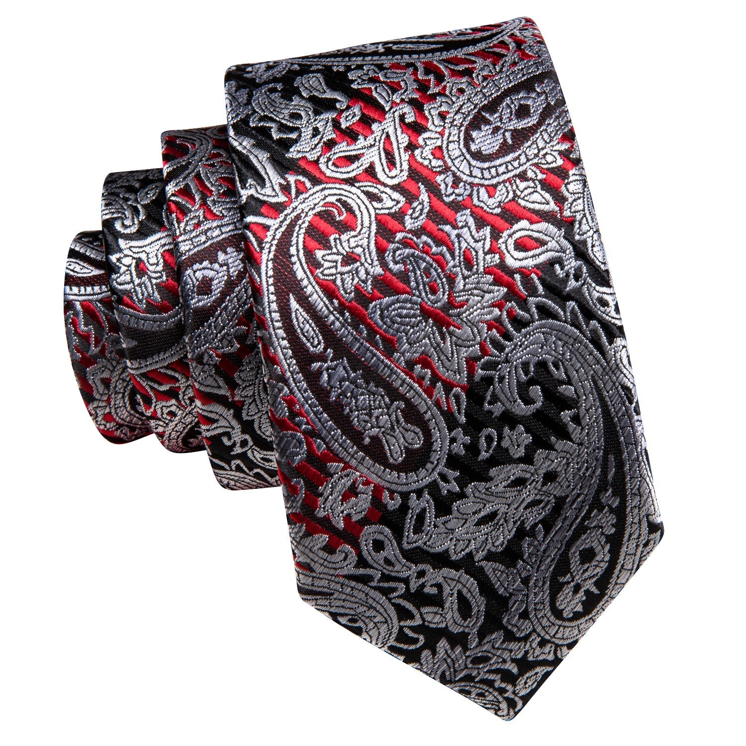 GentCrest Black Paisley Tie Hanky Cufflinks Set - Image 4