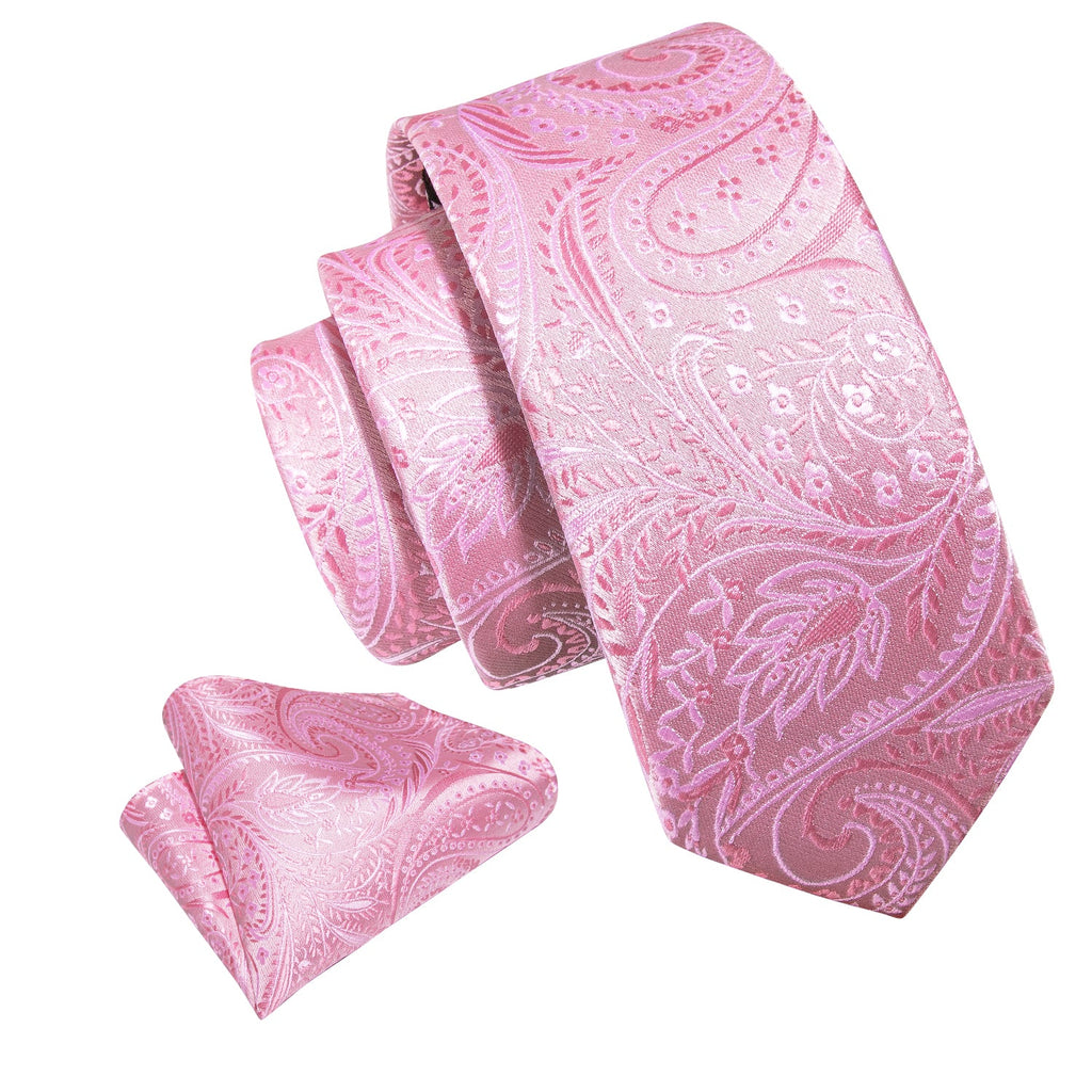 GentCrest Pink Paisley Tie Hanky Cufflinks Set - Image 3