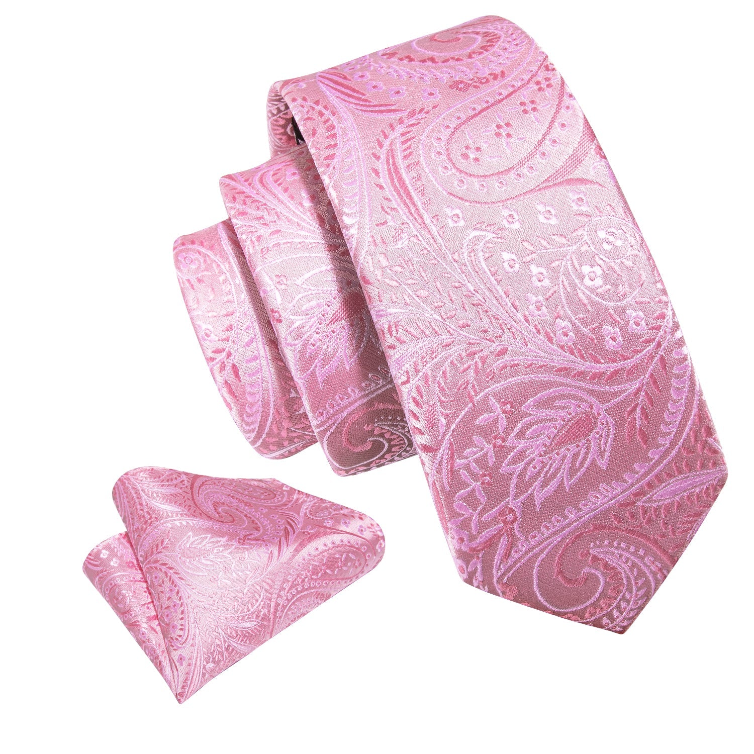 GentCrest Pink Paisley Tie Hanky Cufflinks Set - Image 3