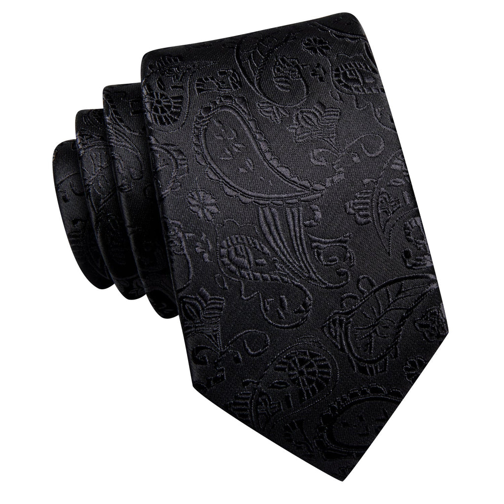 GentCrest Black Paisley Tie Hanky Cufflinks Set - Image 6