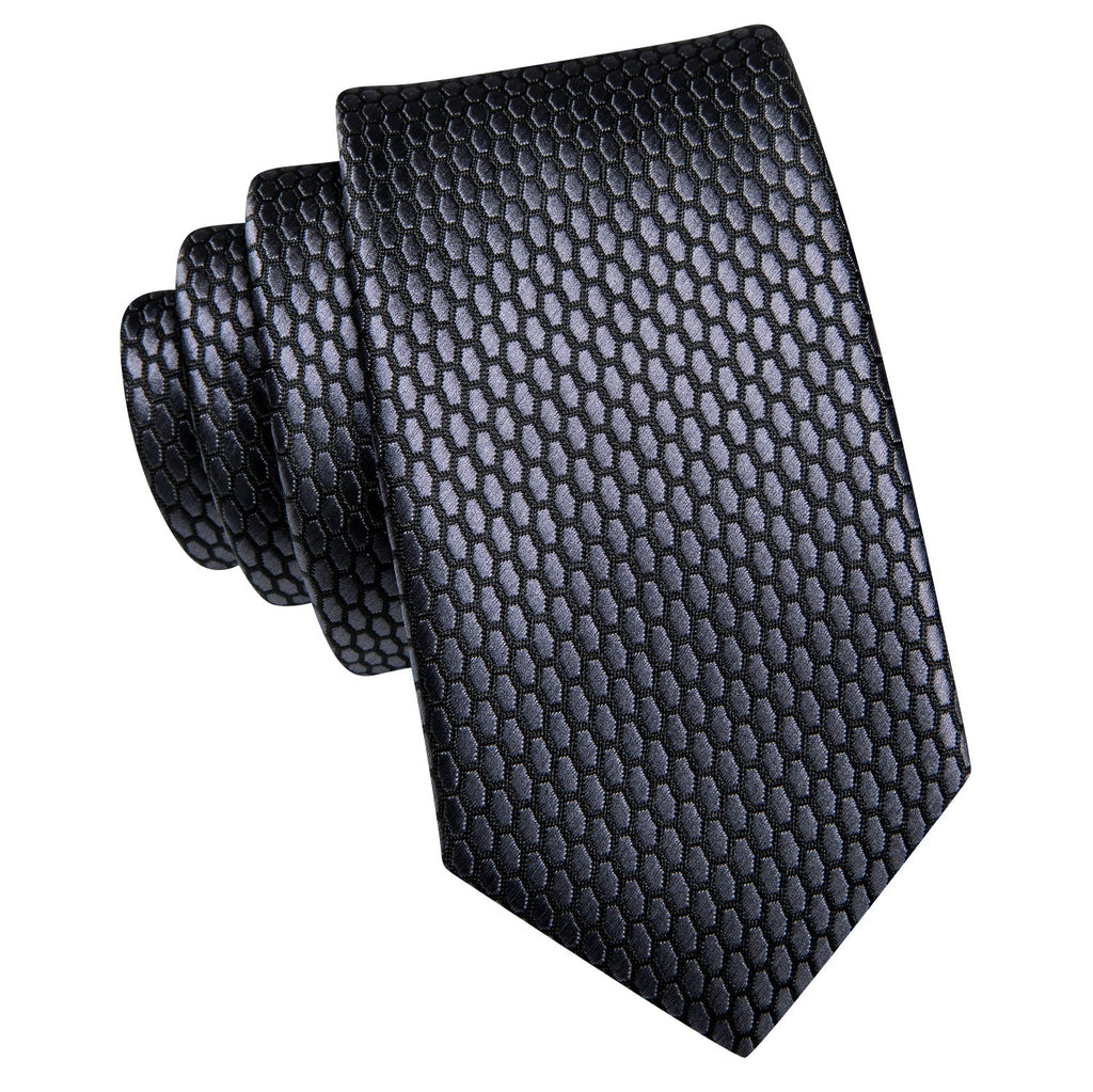 GentCrest Grey Geometric Tie Hanky Cufflinks Set - Image 4